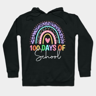 100 Days Of School Teacher Kids 100Th Day Of School Rainbow Hoodie